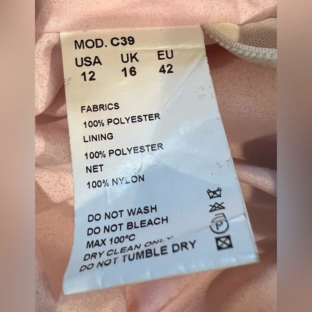 LOVE  -  Pink Strapless Empire Waist Dress w/built-in padded bra-  Size 12 - Picture 12 of 12